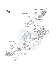 KX250F KX250ZDF EU drawing Footrests