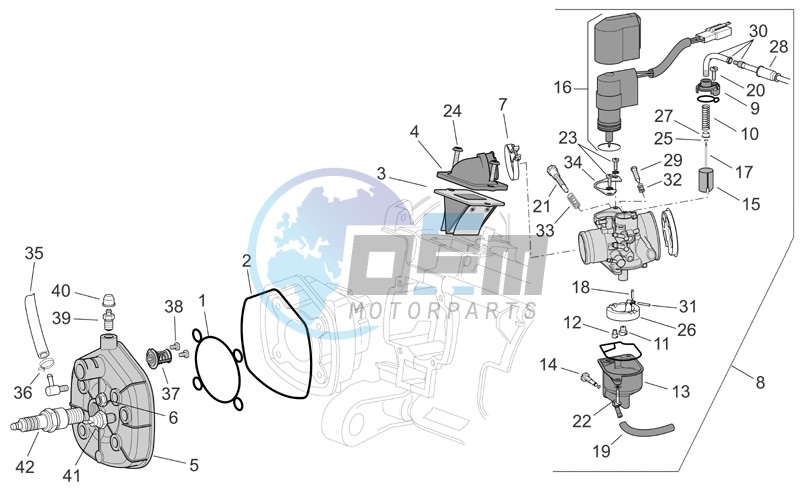 Cylinder head - carburettor