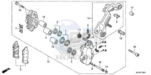 GL1800BG GOLDWING - F6B UK - (E) drawing L. FRONT BRAKE CALIPER