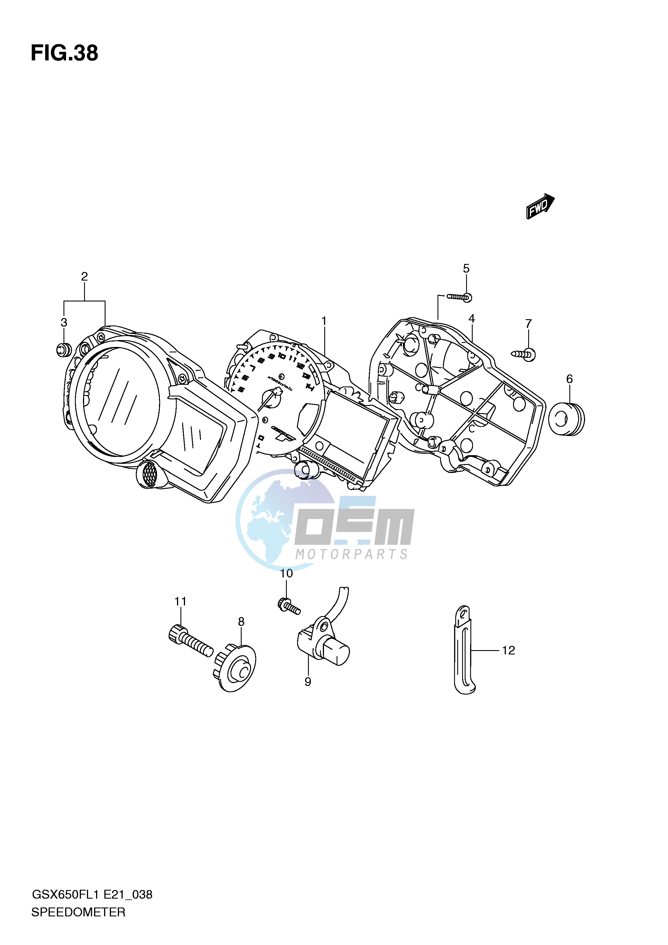 SPEEDOMETER (GSX650FL1 E21)