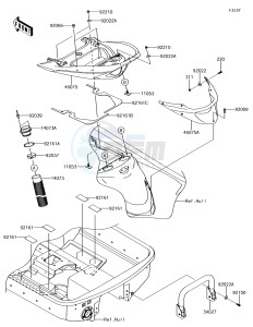 JET SKI ULTRA 310LX JT1500MEF EU drawing Hull Rear Fittings