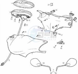 ATLANTIS CITY - 50 cc VTHAL1AE2 Euro 2 2T AC ESP drawing Meter combination (Positions)