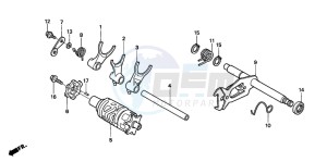 XR250R drawing GEAR SHIFT DRUM