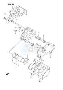 RM250 (E3) drawing REAR CALIPER (MODEL P R)