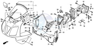 VTR1000SP VTR1000SP-2 drawing UPPER COWL