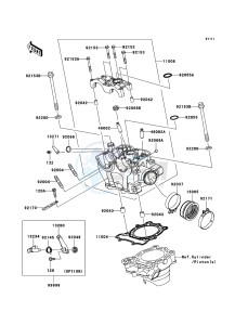 KX250F KX250W9F EU drawing Cylinder Head