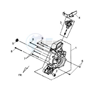 ORBIT II 50 TS L1-L6 drawing CRANKCASE RIGHT / OILPUMP