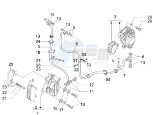 X7 300 ie Euro 3 drawing Brakes hose  - Calipers