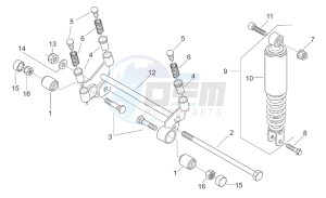 Scarabeo 100 (eng. Minarelli) drawing R.shock absorber-connect. Rod