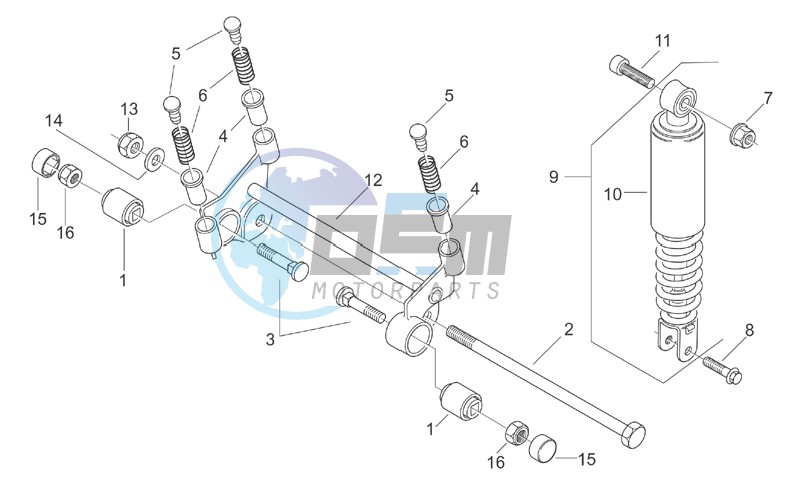 R.shock absorber-connect. Rod