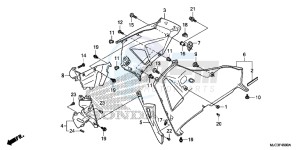 CBR600RAD CBR600RR ABS UK - (E) drawing MIDDLE COWL/LOWER COWL (R.)