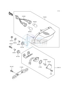 ZX 750 P [NINJA ZX-7R] (P1-P4) [NINJA ZX-7R] drawing TAILLIGHT-- S- -