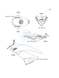 NINJA ZX-6R ZX600R9F FR GB XX (EU ME A(FRICA) drawing Decals(Blue)(M.D.Black)