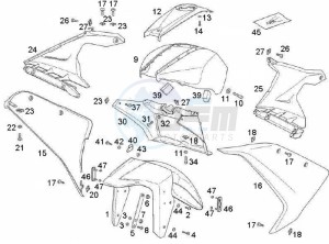 GPR - 50 cc VTHRF1A1A Euro 2 2T LC drawing Mudguard (Positions)