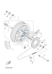 YZF-R125A YZF-R125 ABS R125 (BR61 BR61 BR61 BR61) drawing REAR WHEEL