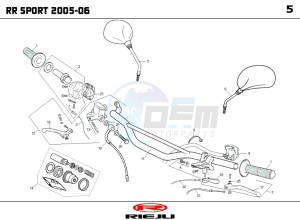 RR-50-BLACK drawing HANDLEBAR - CONTROLS