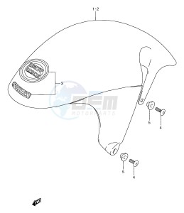 RGV250 (E1) drawing FRONT FENDER