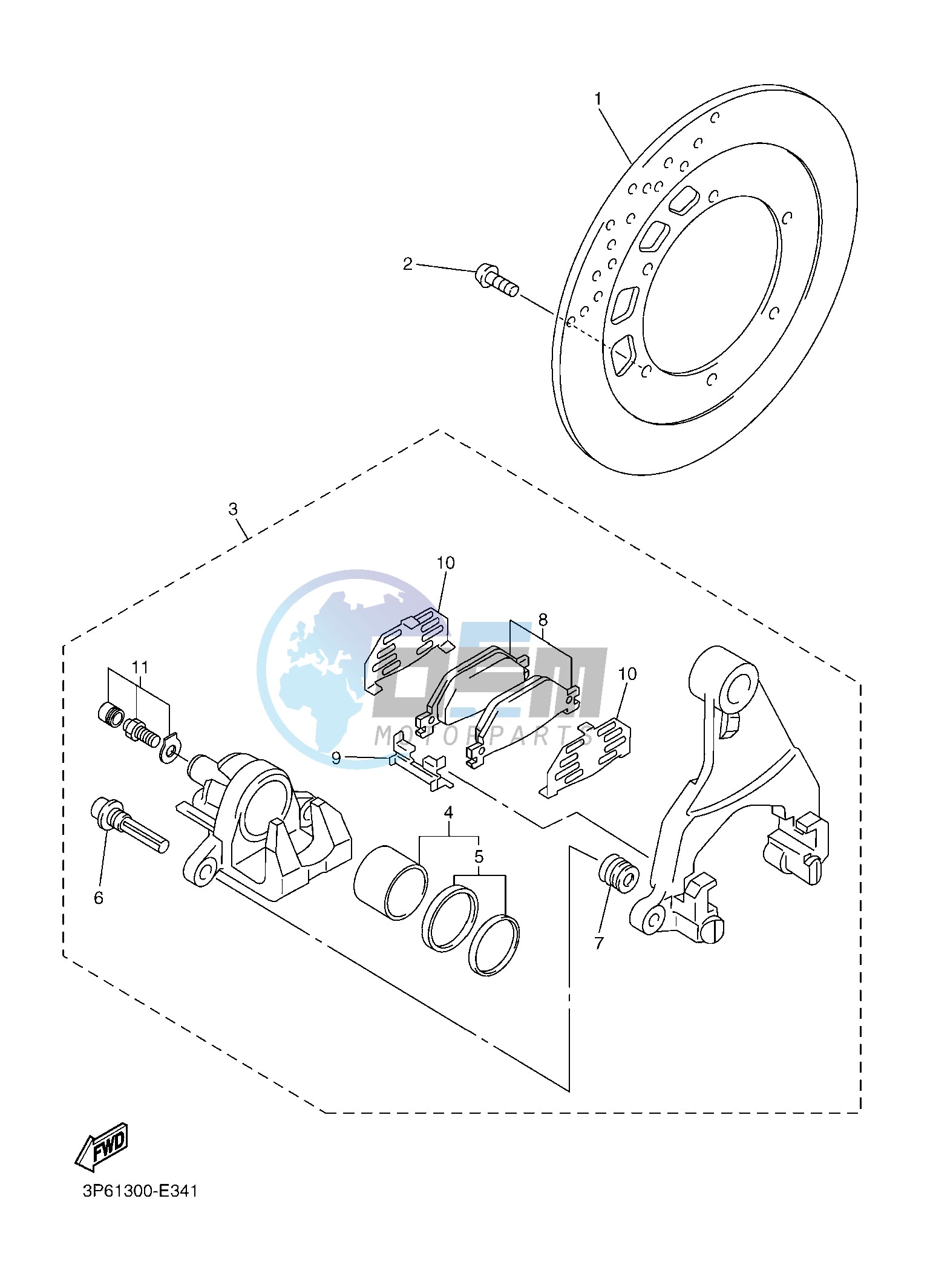 REAR BRAKE CALIPER