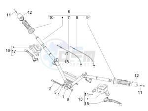 MP3 125 ibrido drawing Handlebars - Master cilinder