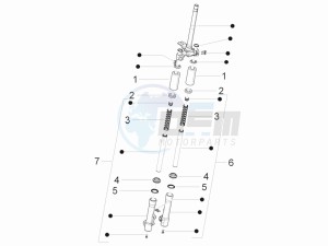 Liberty 150 4t 3v ie lem ( Vietnam ) drawing Fork components (Escorts)