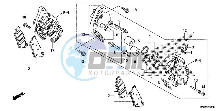 FRONT BRAKE CALIPER (CB600F)