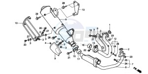 XRV750 AFRICA TWIN drawing EXHAUST MUFFLER