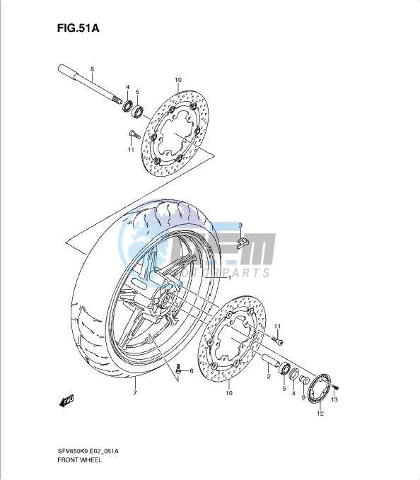 FRONT WHEEL (SFV650A K9 - L4)