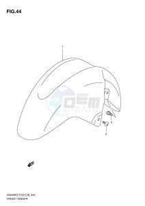 AN400 (E3-E28) Burgman drawing FRONT FENDER (AN400K3 K4 K5 K6)