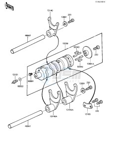 KZ 305 B [CSR BELT] (B1) [CSR BELT] drawing GEAR CHANGE DRUM & FORKS