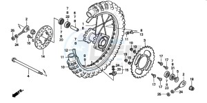 CR80RB drawing REAR WHEEL