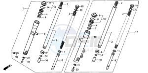 CA125 REBEL drawing FRONT FORK