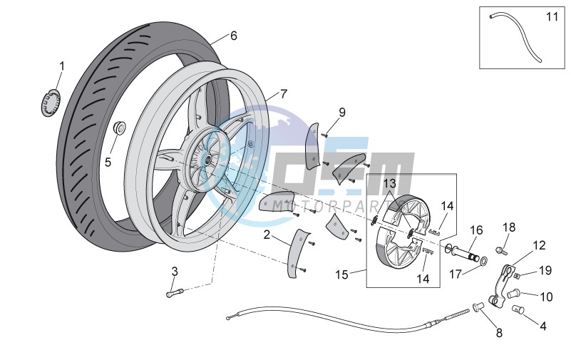 Rear wheel - drum brake