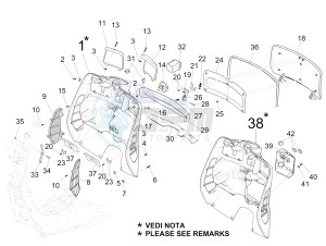 GTV 300 4T 4V ie Touring (NAFTA, APAC) (CN, USA) drawing Front glove-box - Knee-guard panel