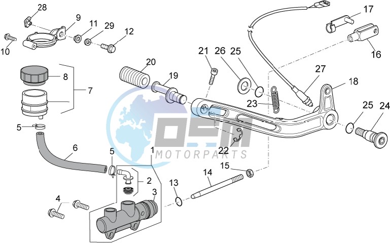 Rear master cylinder