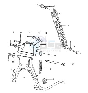 SPEEDFIGHT ARIA - 50 cc drawing REAR SUSPENSION