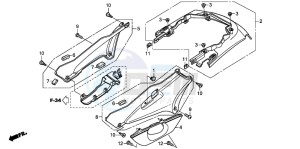 ST1300 drawing SIDE COVER/REAR COWL