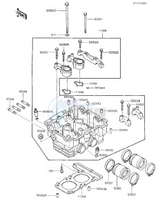 EX 250 E [NINJA 250R] (E1-E2) [NINJA 250R] drawing CYLINDER HEAD