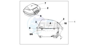 CBF1000T9 Europe Direct - (ED) drawing 45L TOP BOX T T YPE FOP ONLY