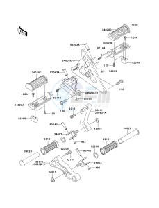 VN 1600 B [VULCAN 1600 MEAN STREAK] (B6F-B8FA) B7F drawing FOOTRESTS