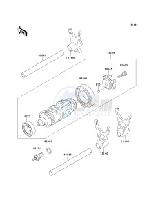 ZX 900 C [NINJA ZX-9R] (C1-C2) [NINJA ZX-9R] drawing GEAR CHANGE DRUM_SHIFT FORK-- S- -