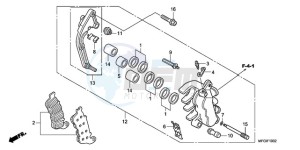 CB600FAA F / ABS CMF 25K drawing L. FRONT BRAKE CALIPER (CB600FA/FA3)