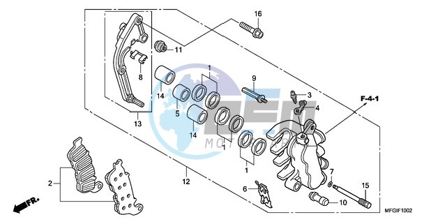 L. FRONT BRAKE CALIPER (CB600FA/FA3)