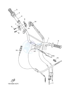 TT-R125 TT-R125LW (2CP8) drawing STEERING HANDLE & CABLE