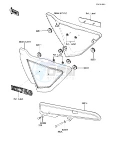 KZ 750 E (E2-E3) drawing SIDE COVERS_CHAIN COVER -- 81 -82 KZ750-E2_E3- -