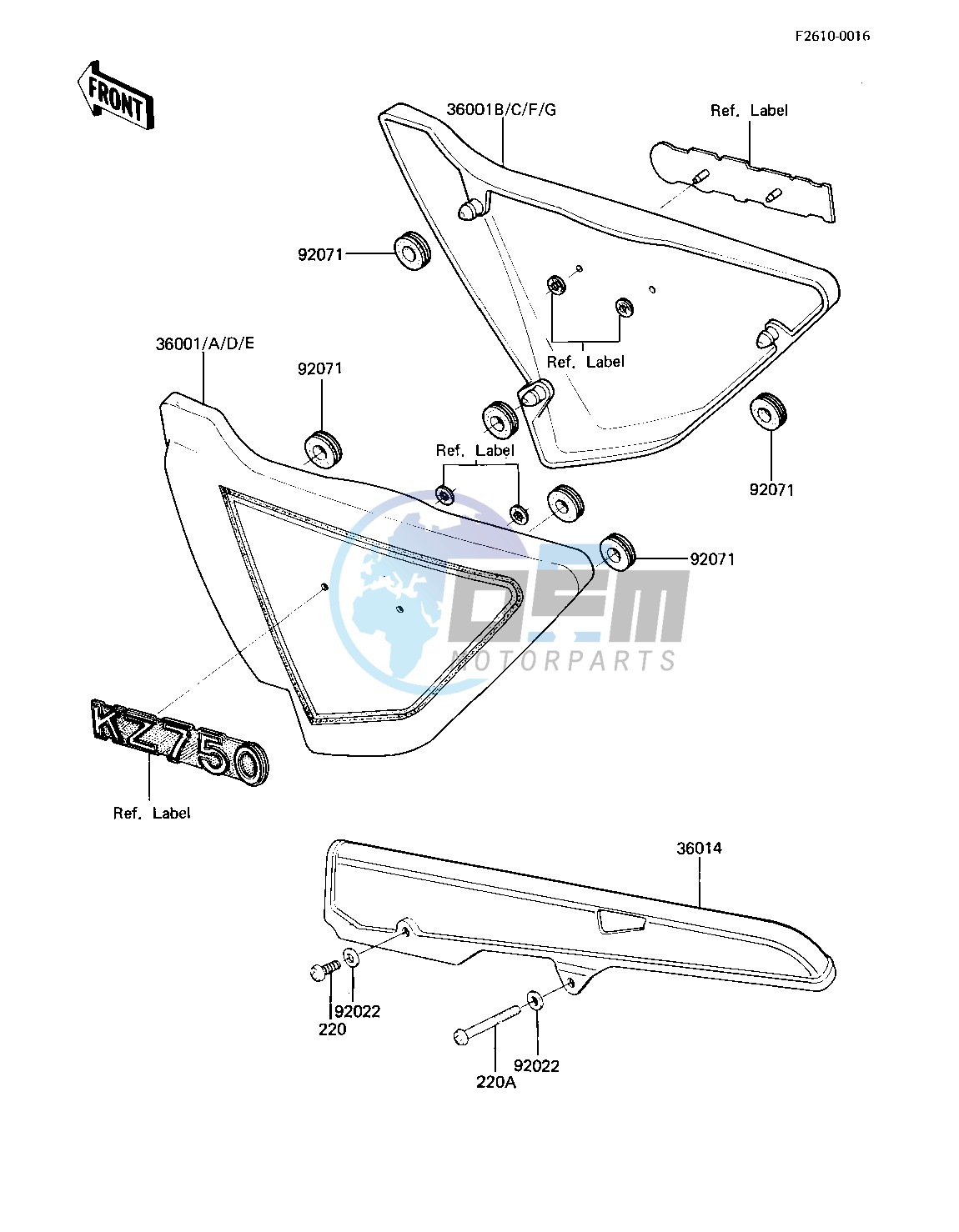 SIDE COVERS_CHAIN COVER -- 81 -82 KZ750-E2_E3- -