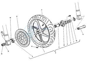 PLANET 125 drawing FRONT WHEEL 6 SPOKES (1ST SERIE)