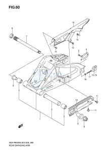 GSX-R600 (E3-E28) drawing REAR SWINGING ARM