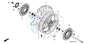 VFR1200FD VFR1200F UK - (E) drawing FRONT WHEEL