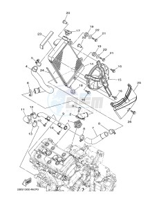 XT1200Z SUPER TENERE ABS (2BSC) drawing RADIATOR & HOSE