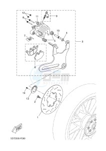 YZF-R125A R125 (5D7N) drawing REAR BRAKE CALIPER